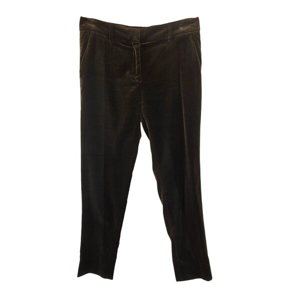Etro Brown Velvet Pants IT 42 US 6 Low Rise 100% Cotton Italy Y2K Designer - Picture 3 of 9